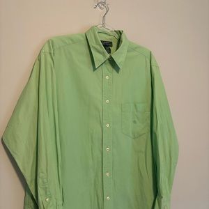 Lauren Ralph Lauren Womens Green Shirt Long Sleeve Cotton Button Down Top Sz 14
